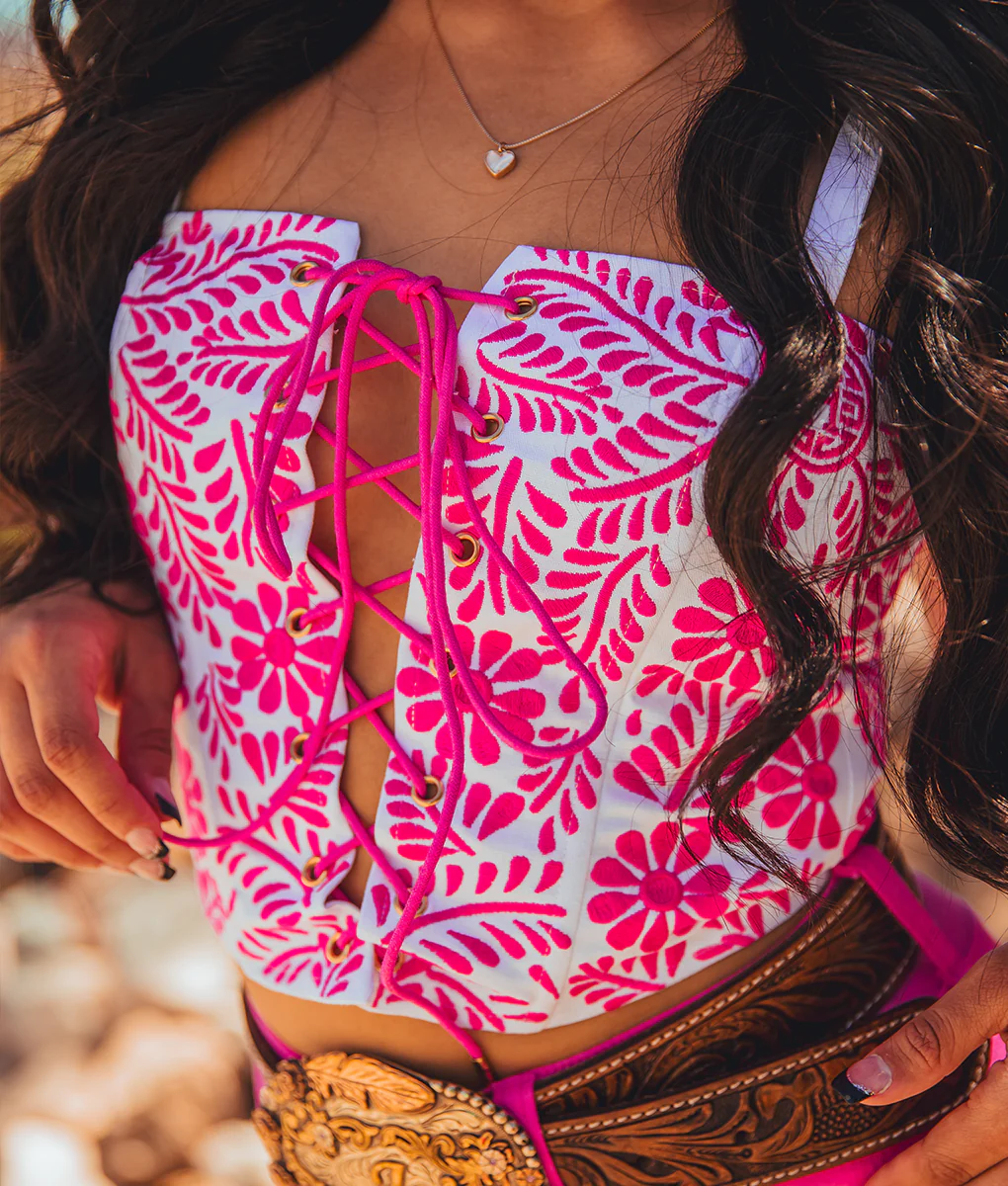 La Barbie Embroidered Corset Top - Image 4