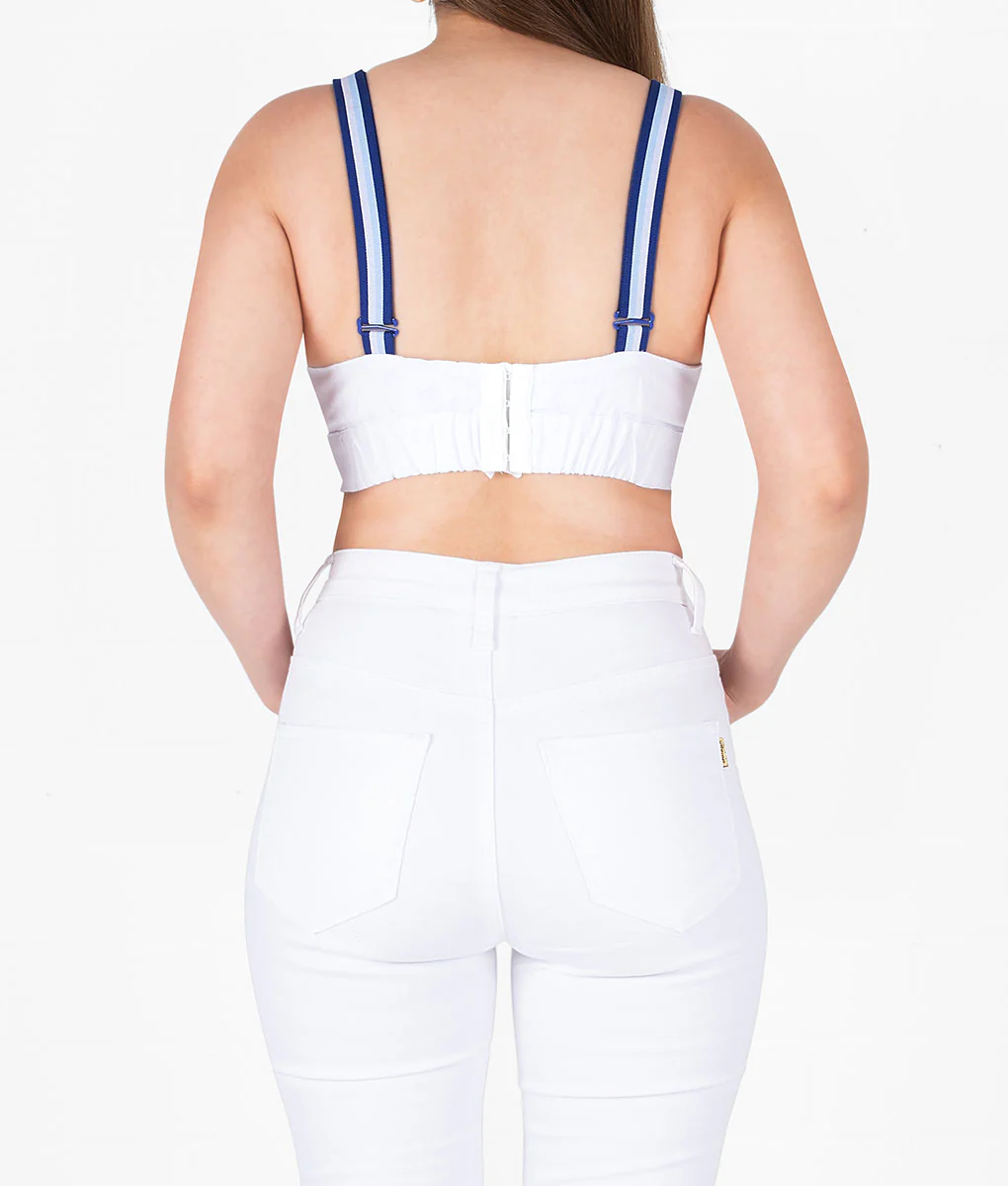 Ojo Embroidered Crop Top-White - Image 3