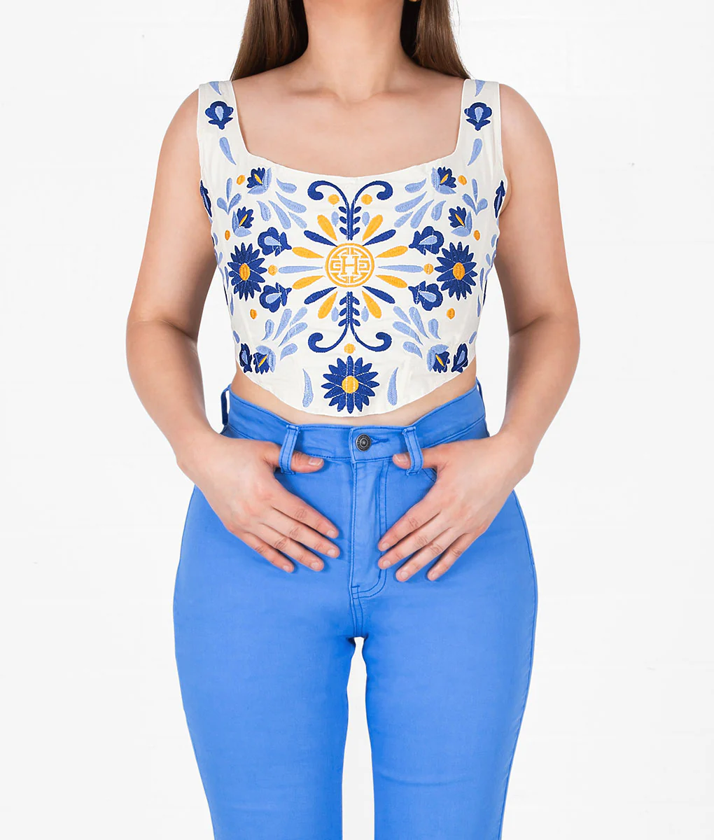 Plebita Embroidered Corset Top - Image 3
