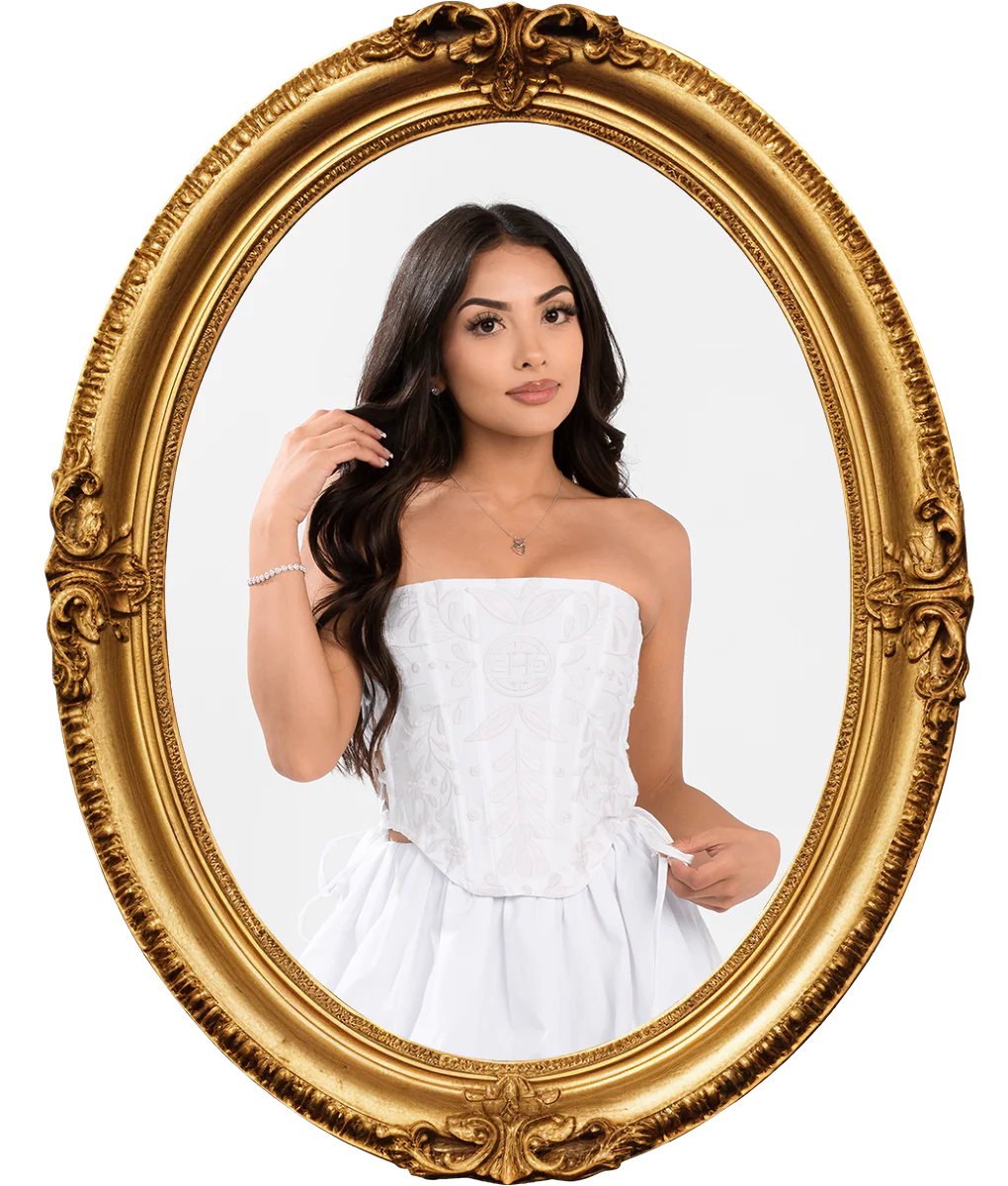 Sol Embroidered Corset Top- White - Image 5
