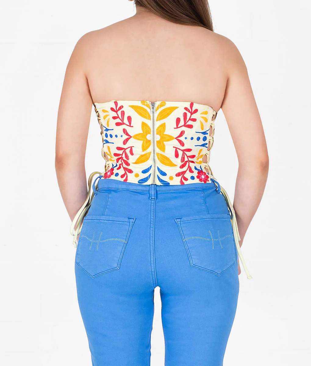 Sol Embroidered Corset Top - Image 3