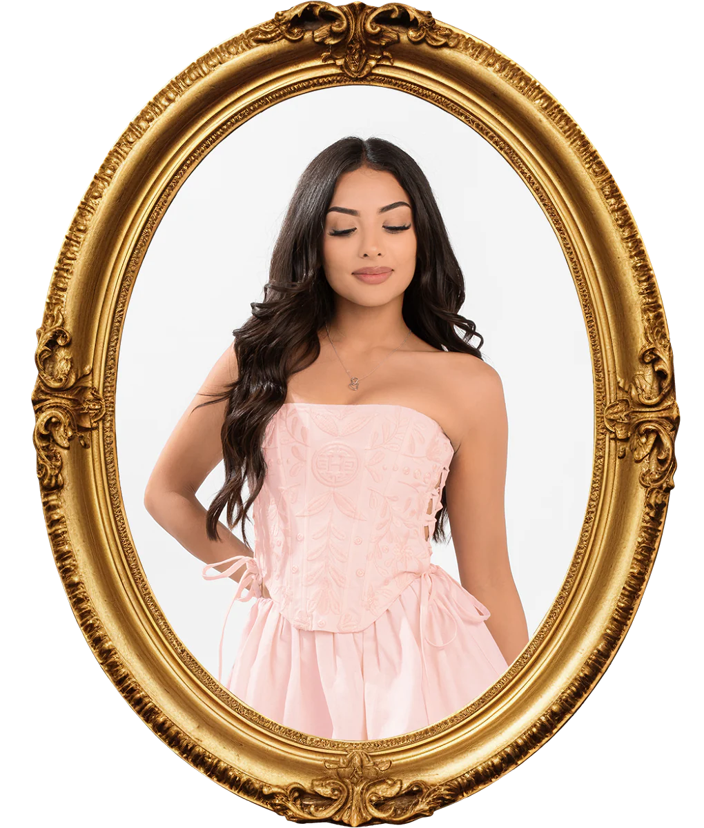 Sol Embroidered Corset Top- Pink - Image 5