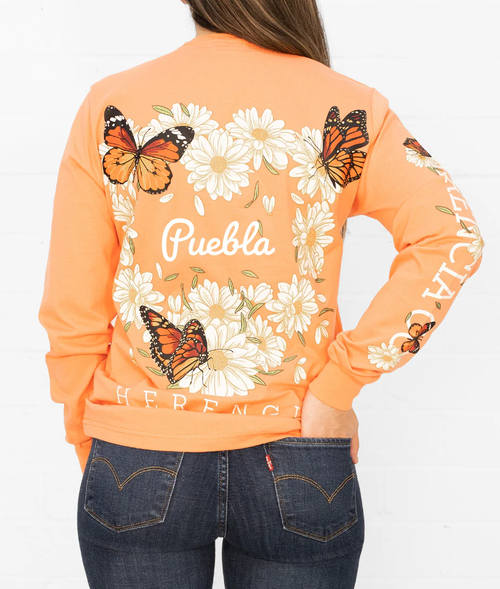 State Butterfly & Daisies Long Sleeve Pocket Tee - Image 19