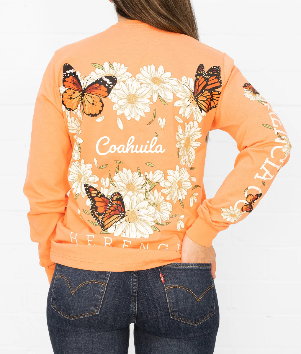 State Butterfly & Daisies Long Sleeve Pocket Tee - Image 6