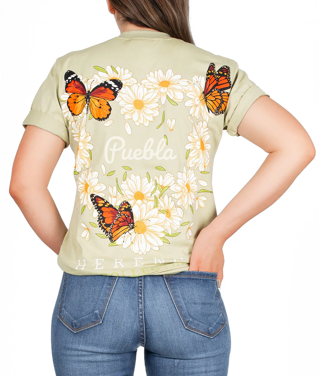 State Butterfly & Daisies Short Sleeve Pocket Tee - Image 20