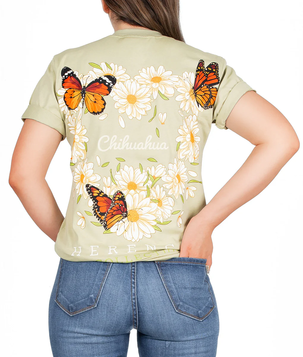 State Butterfly & Daisies Short Sleeve Pocket Tee - Image 6
