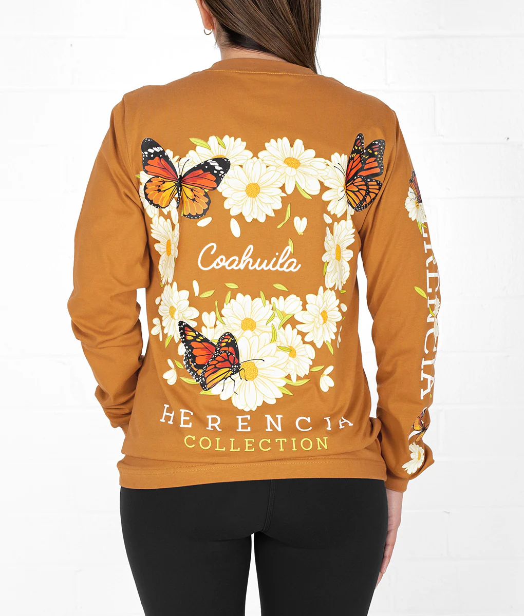 State Butterfly & Daisies Long Sleeve Pocket Tee - Image 5