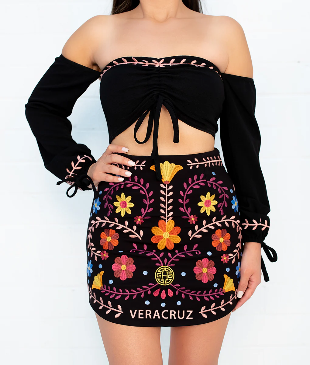 State Catrina Black Embroidered Skirt - Image 28